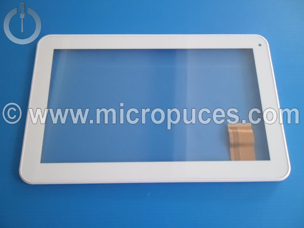 Vitre tactile blanche + encadrement pour tablette MID2710