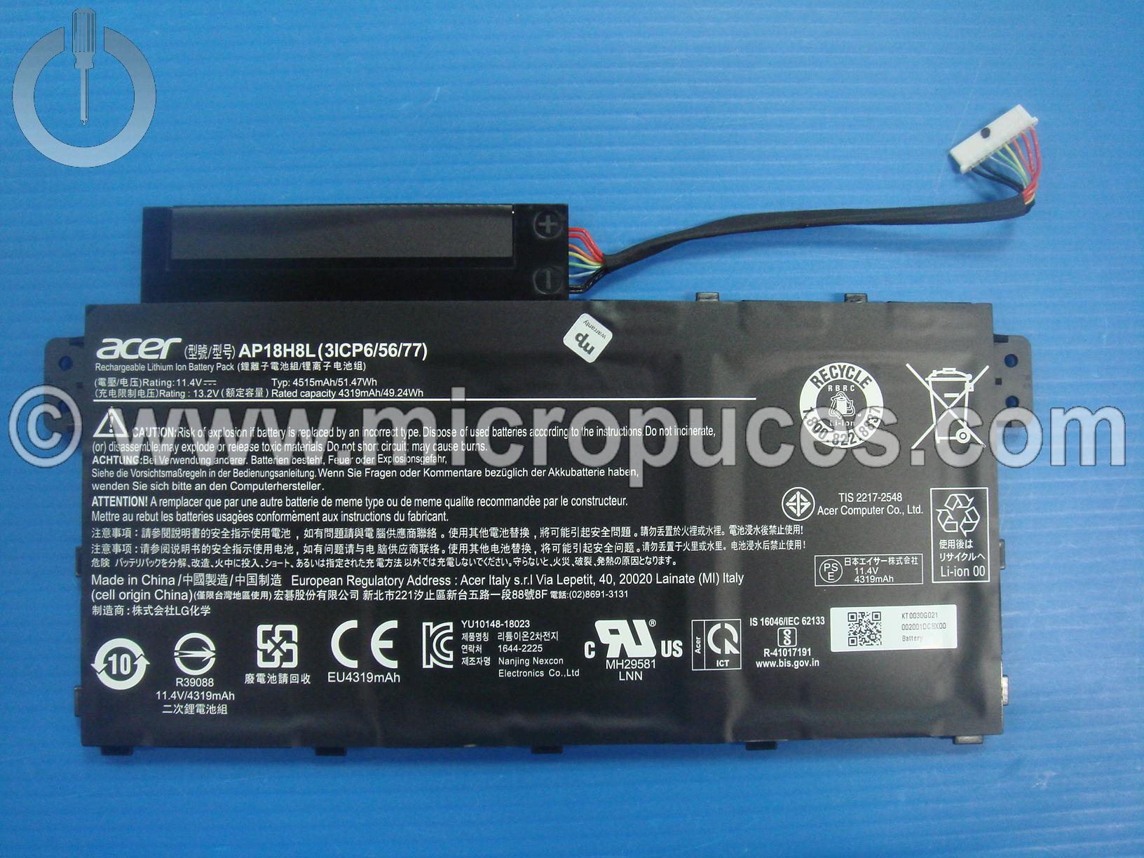 Batterie NEUVE d'origine pour Acer Spin SP314-53