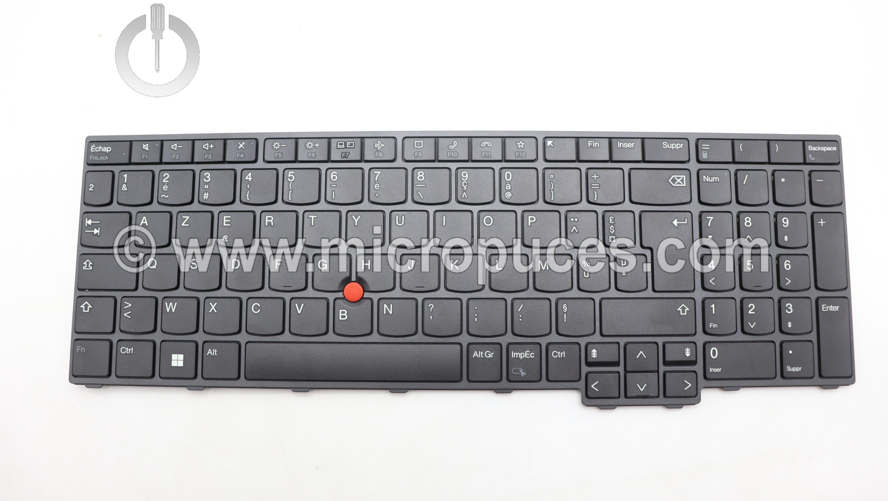 Clavier AZERTY pour Lenovo Thinkpad L15 gen 4