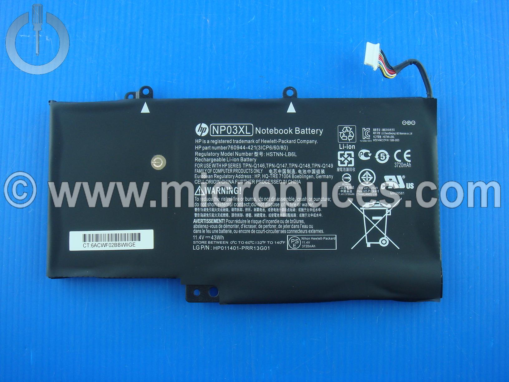 Batterie d'origine pour HP Pavilion X360 13