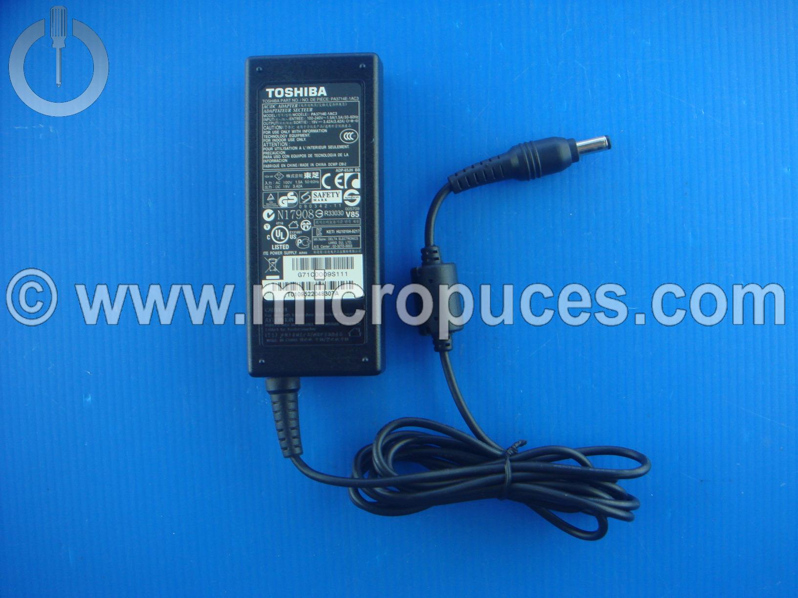 Chargeur alimentation 19V 3.42A pour TOSHIBA