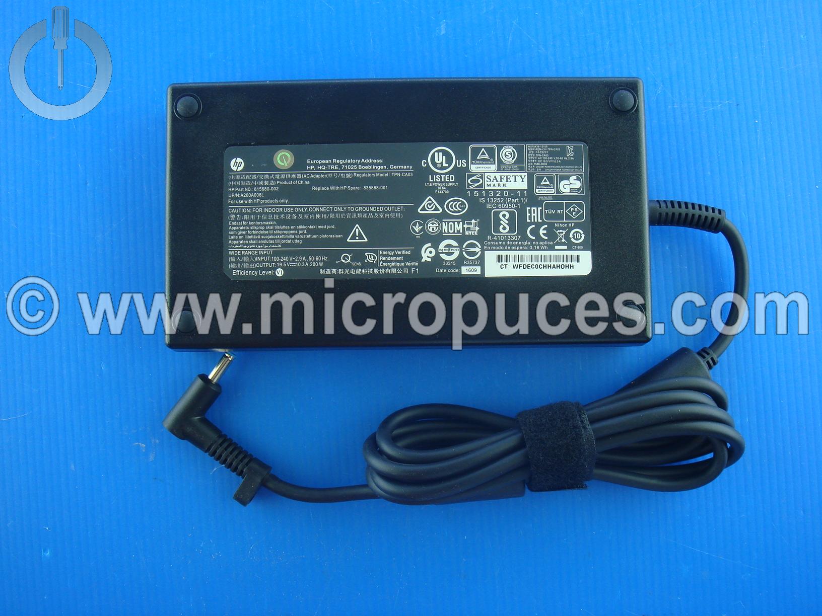 Chargeur pour HP Victus 19.5V 10.3A 200W