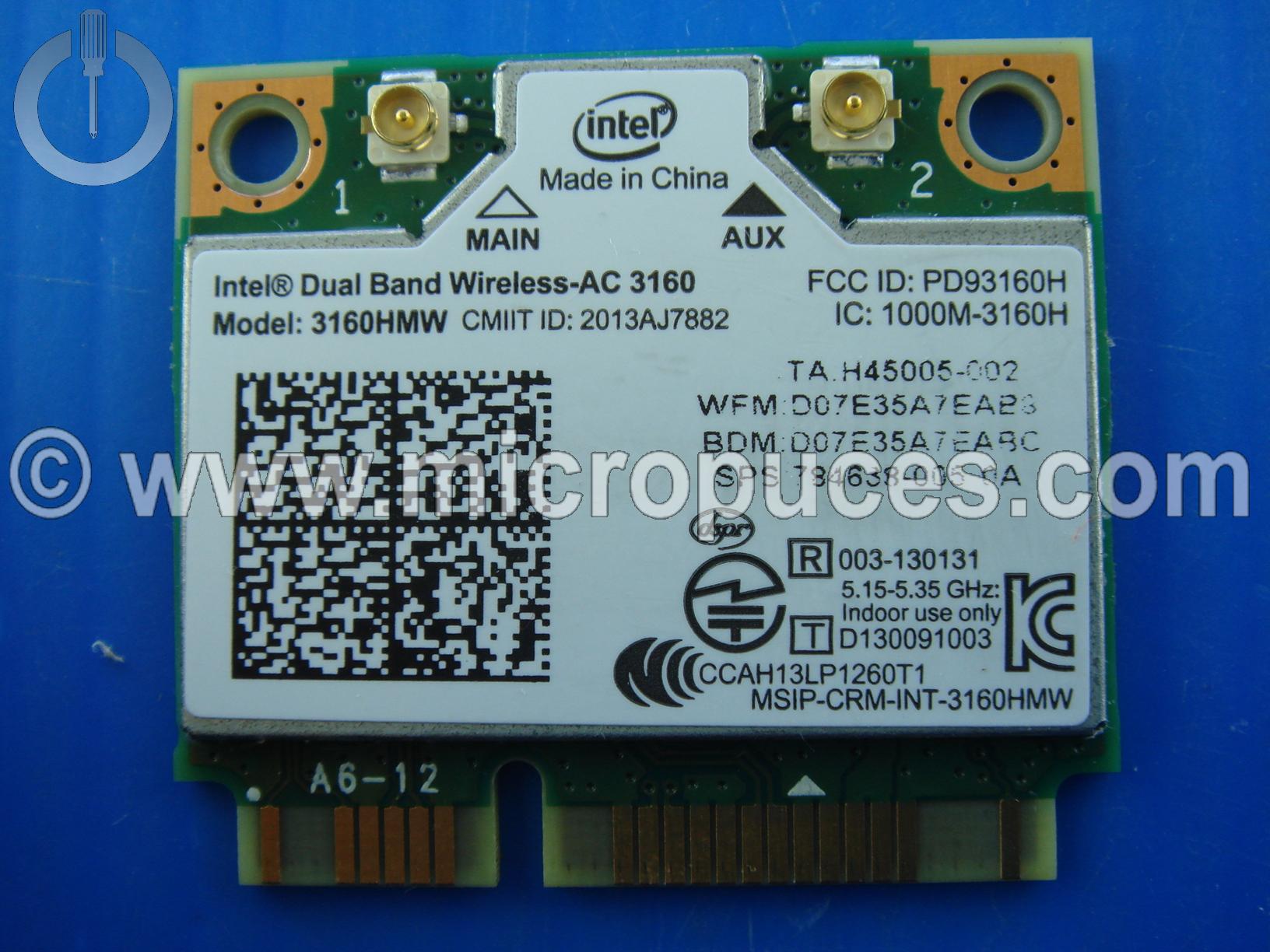 Carte wifi Intel 3160HMW