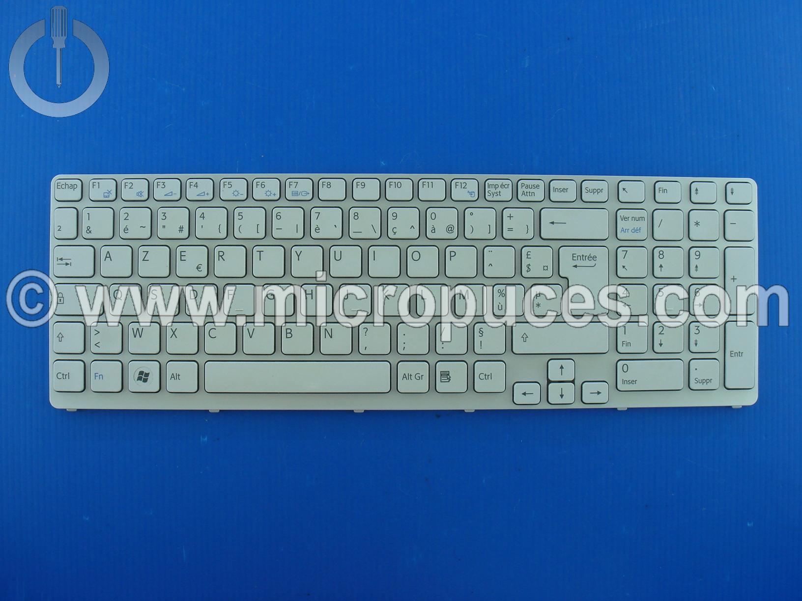 Clavier AZERTY blanc pour SONY SVE171