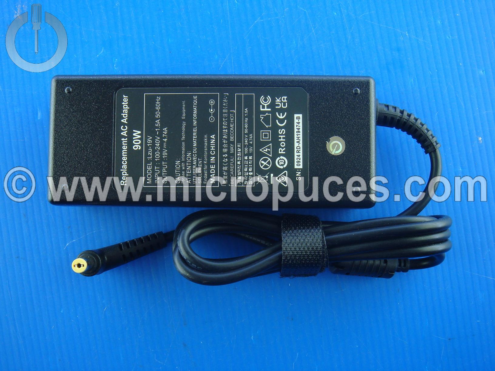 Chargeur NEUF de remplacement 19V 4.74A pour ACER