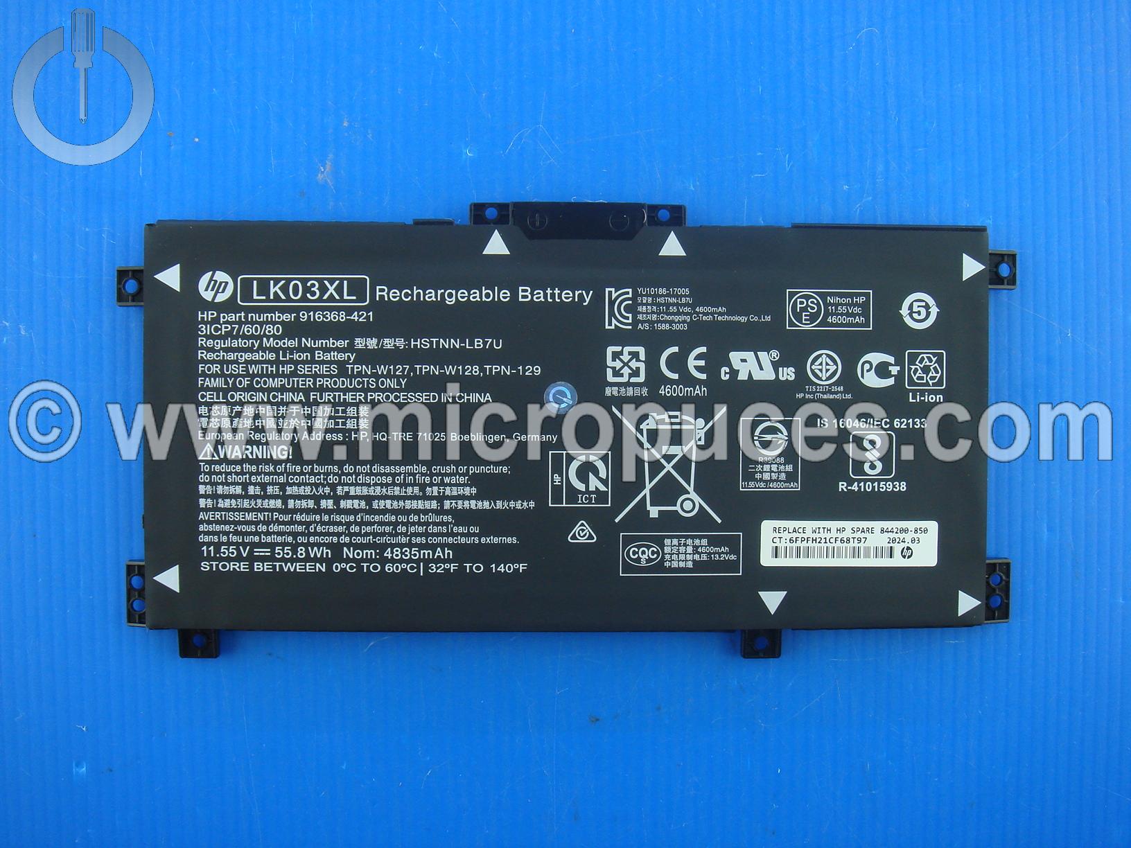 Batterie LK03XL pour HP Envy 13-ab et Zbook G5