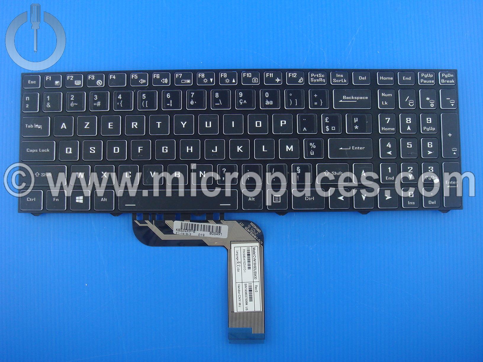 Clavier vinyle AZERTY CLEVO N15Z3