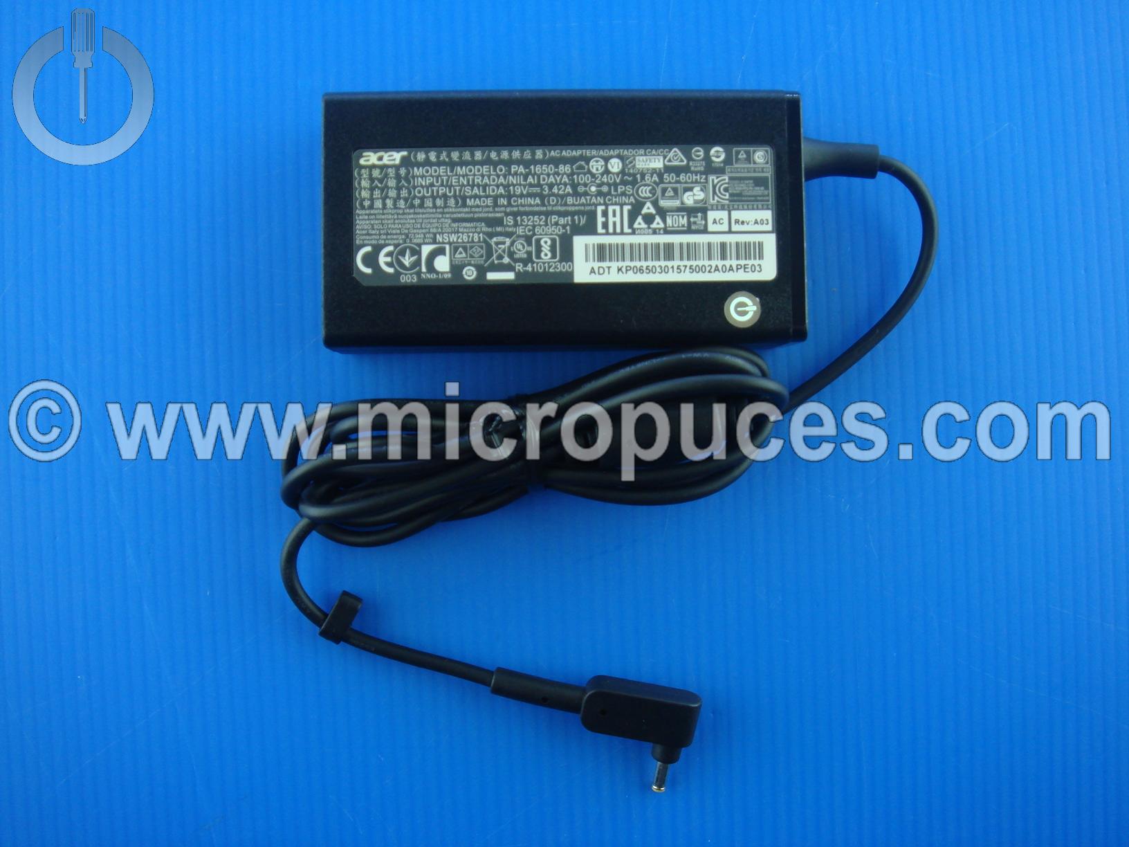 Chargeur d'origine 19V 3.42A pour ACER Packard Bell