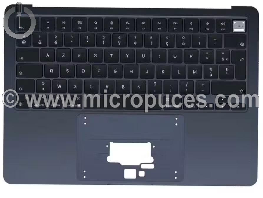 Clavier AZERTY + plasturgie midnight pour MacBook Air Retina 13,6″ M2 A2681 (2022)