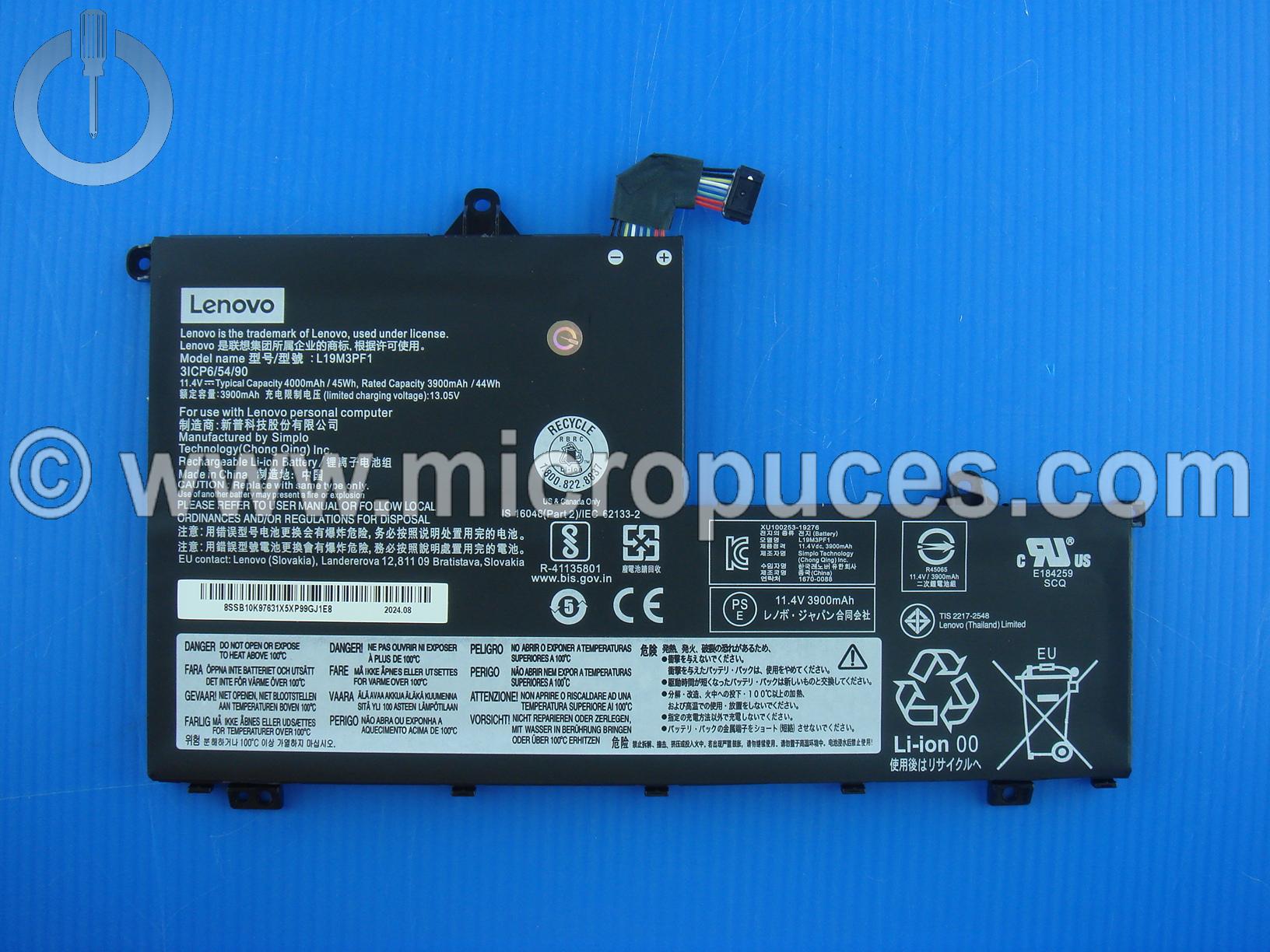 Batterie d'origine pour Lenovo ThinkBook 14-IIL ou 15-IIL