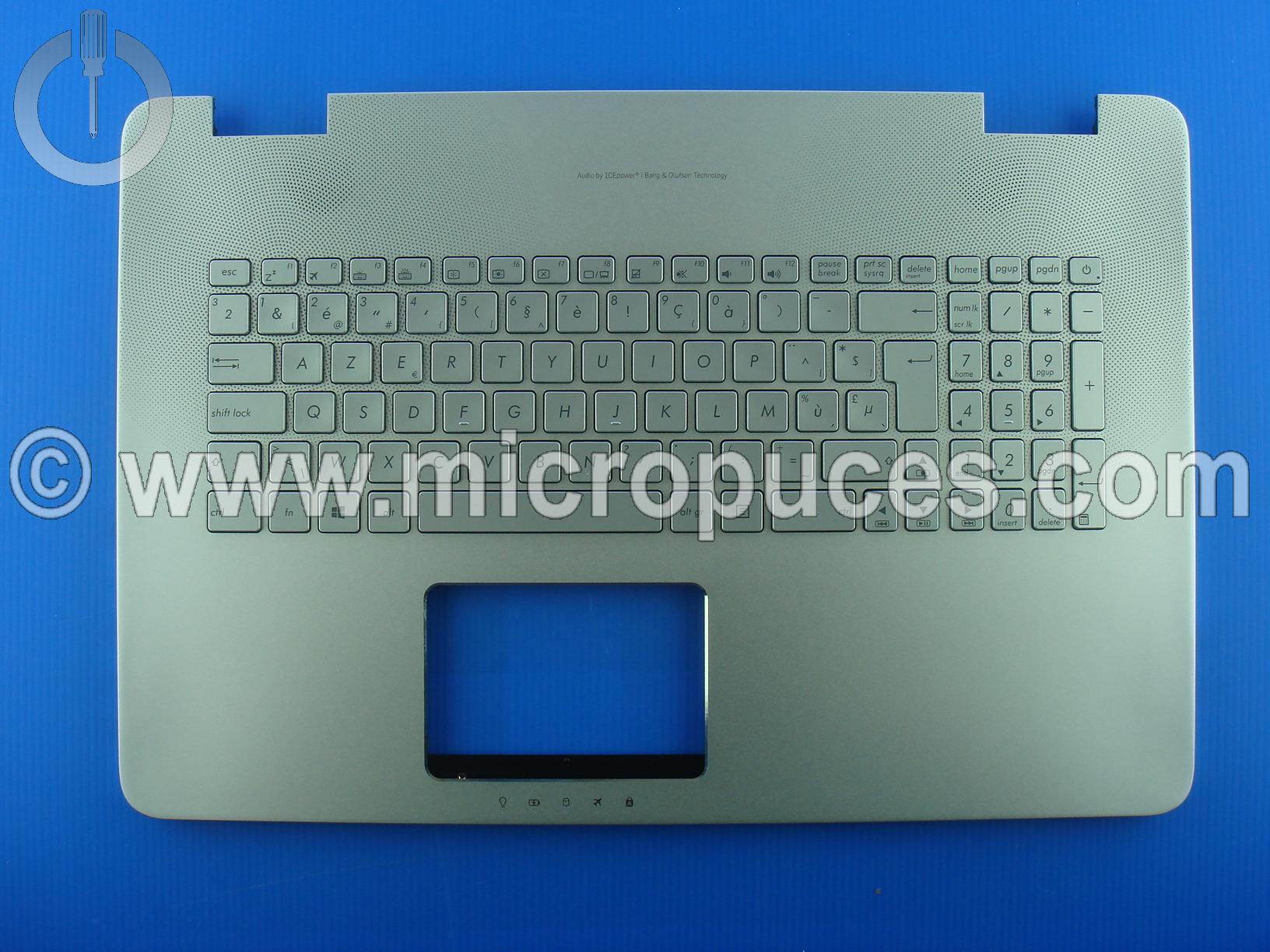 Clavier + plasturgie de dessus AZERTY Belge grise pour ASUS N751