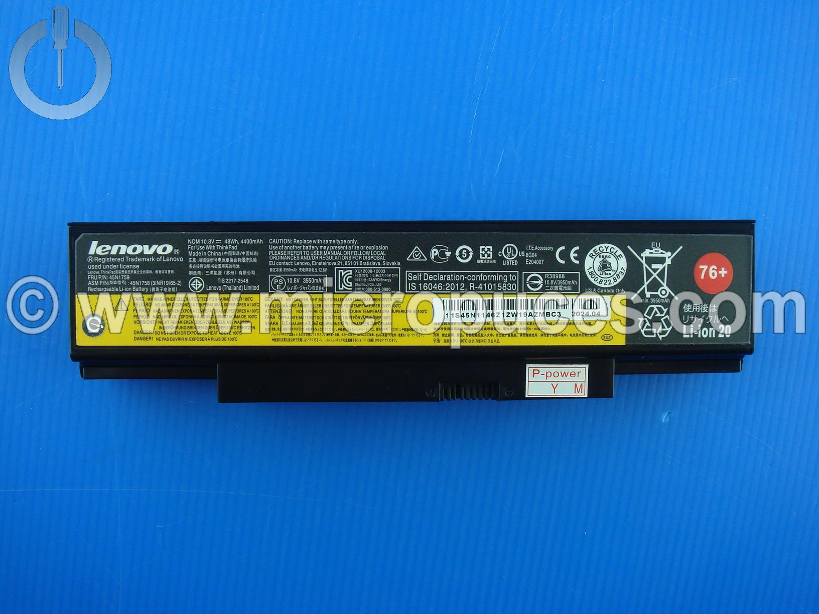 Batterie pour LENOVO Thinkpad E550