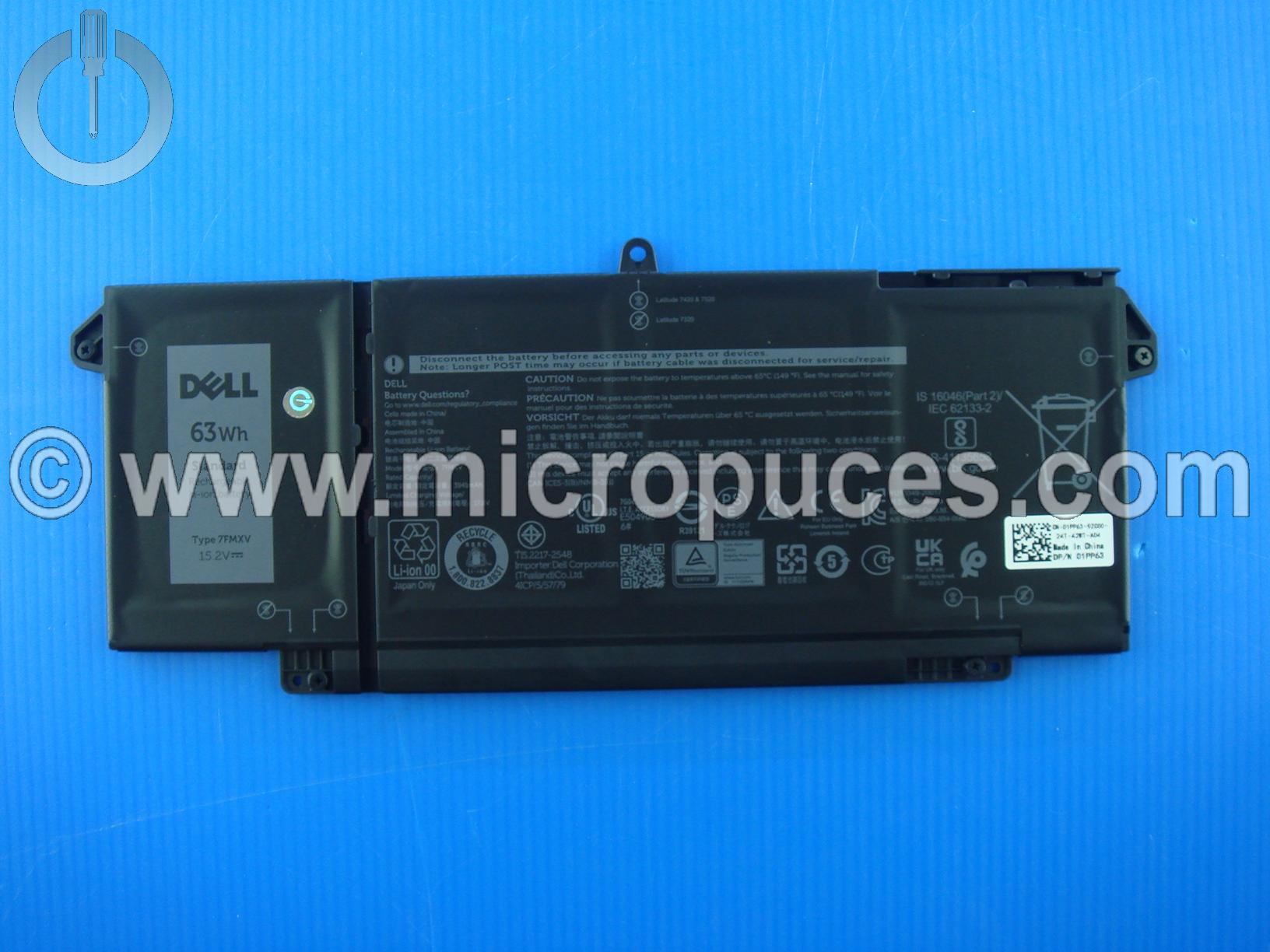 Batterie 15.2V 63WH  pour Dell Latitude 13 5320