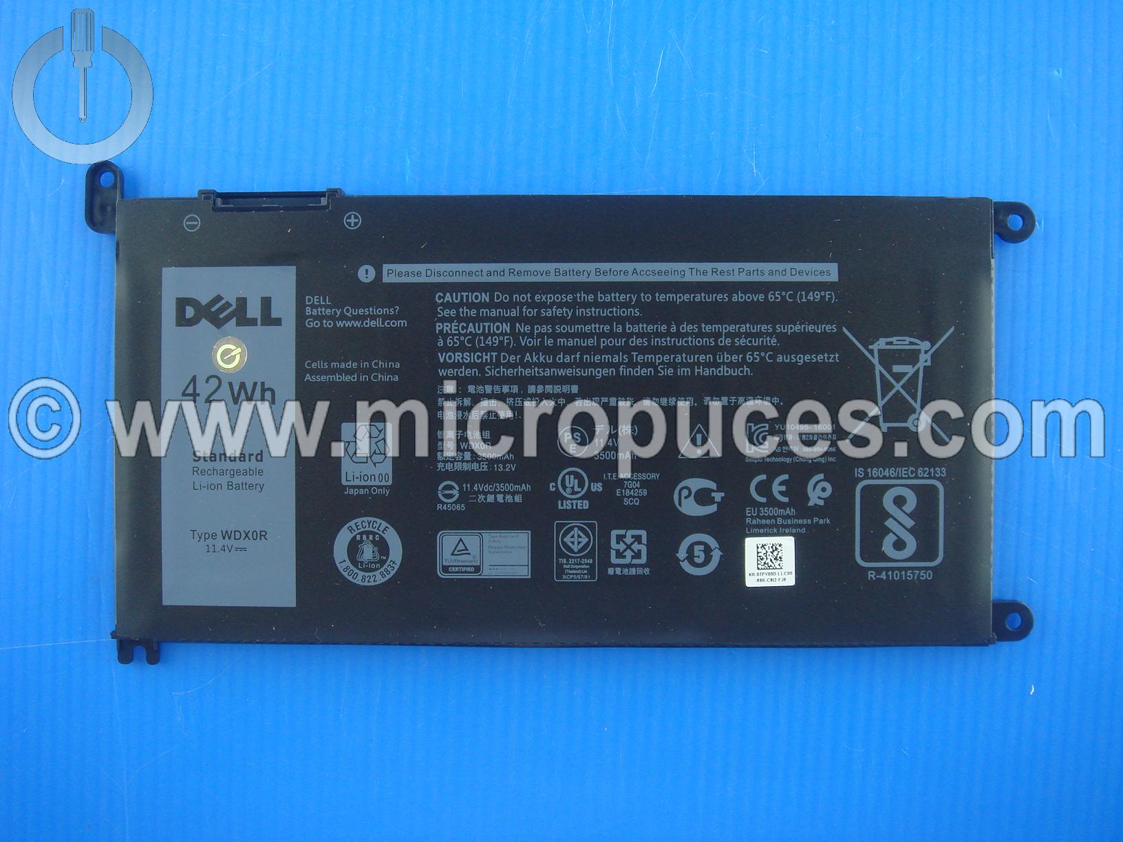 Batterie d'origine pour DELL WDX0R