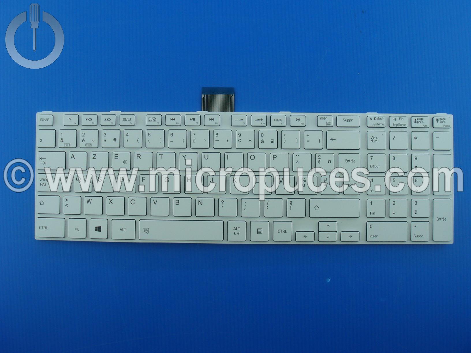 Clavier AZERTY pour TOSHIBA Satellite C75-A C70-A C70-B blanc