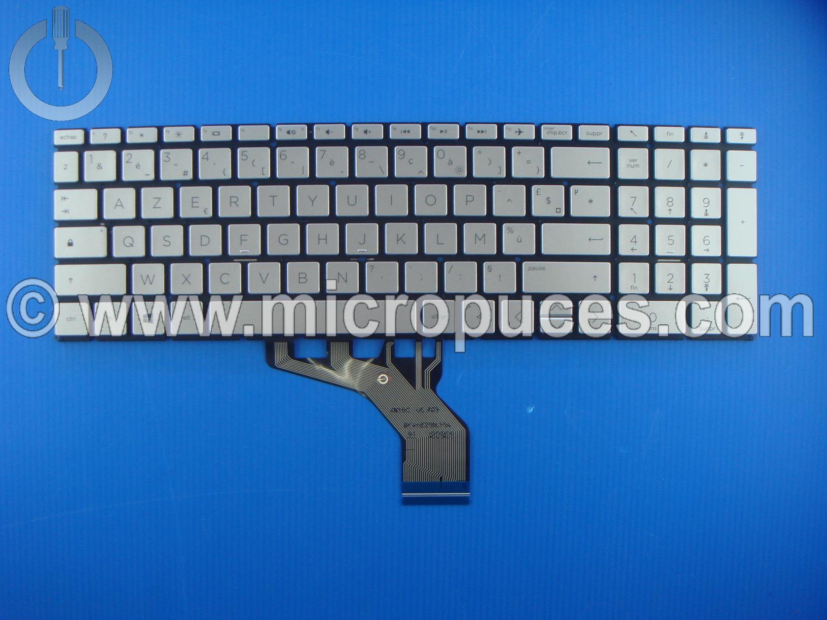 Clavier AZERTY pour pour HP Pavilion 15-CS ou CW - silver