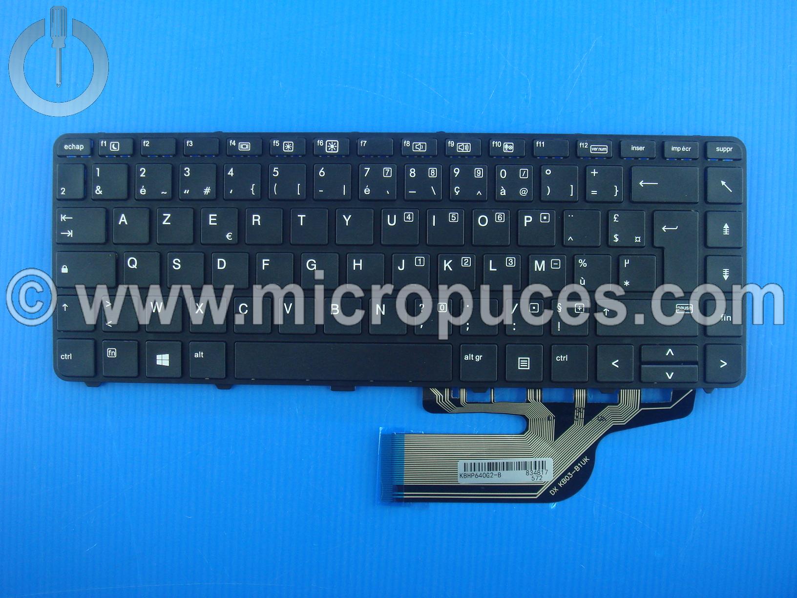 Clavier Azerty noir pour HP Probook 640 G2