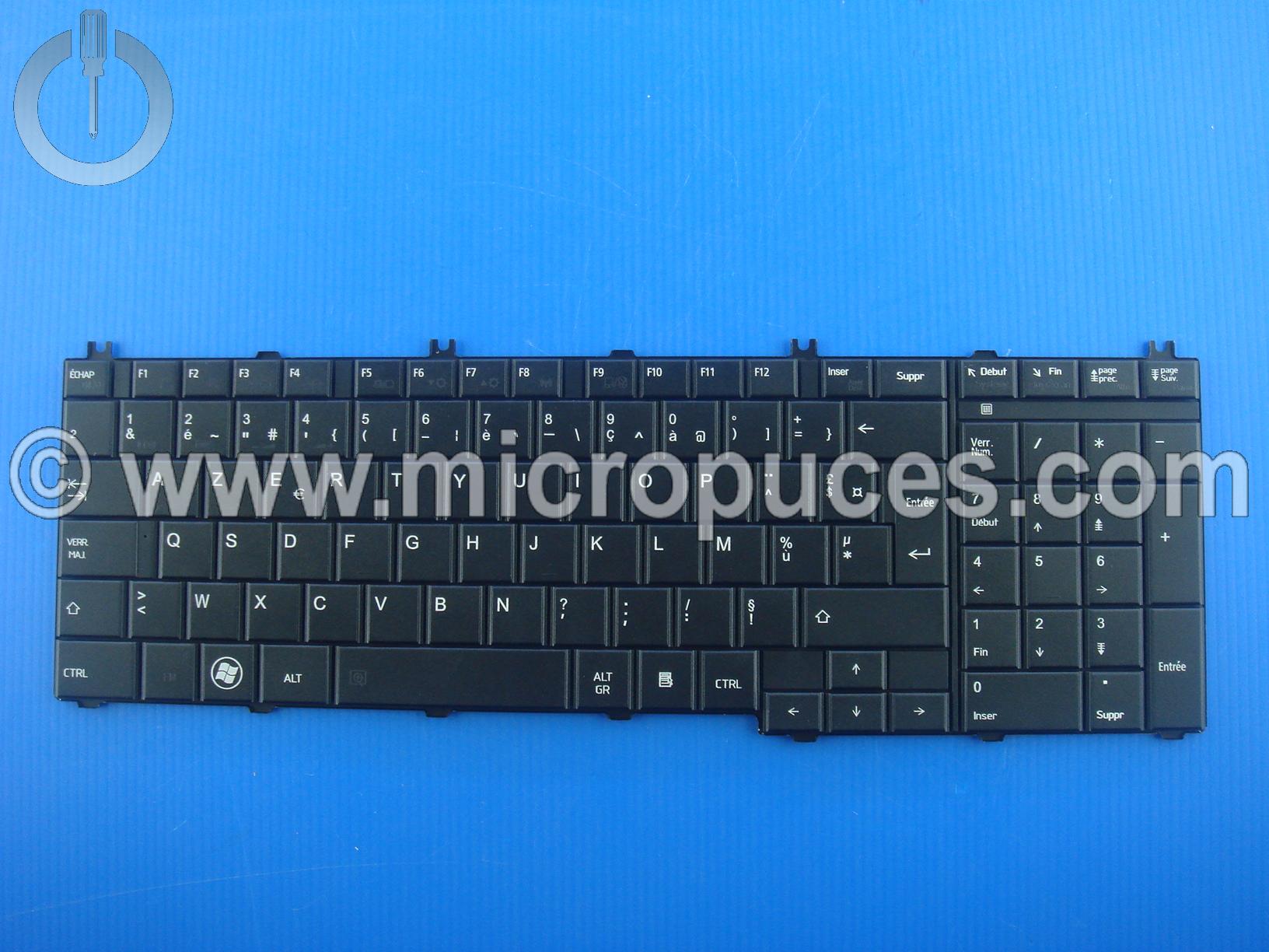 Clavier AZERTY noir pour TOSHIBA Satellite C660