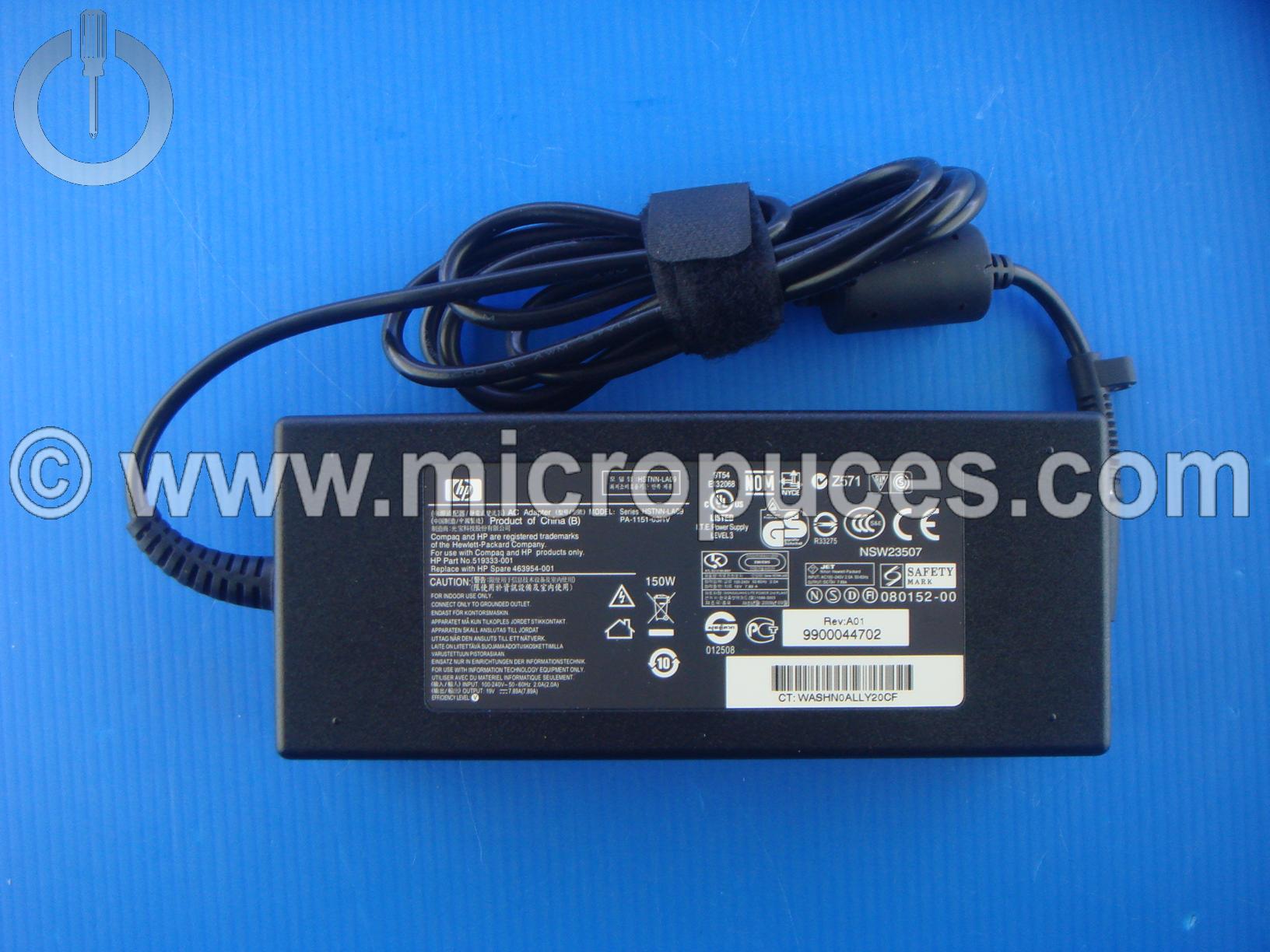 Chargeur Alimentation 19V 7.9A original pour HP