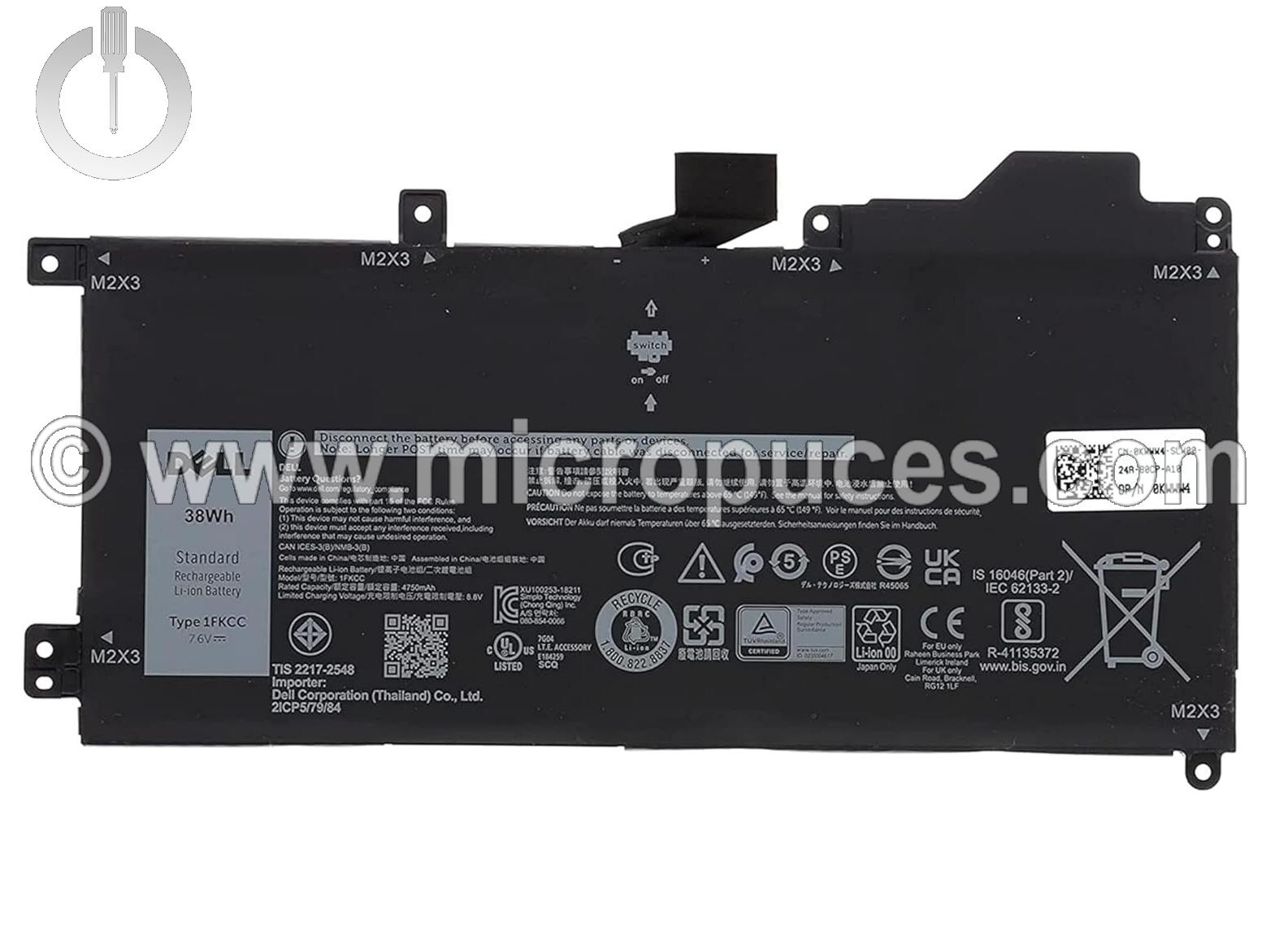 Batterie d'origine pour DELL Latitude 7200 2-in-1