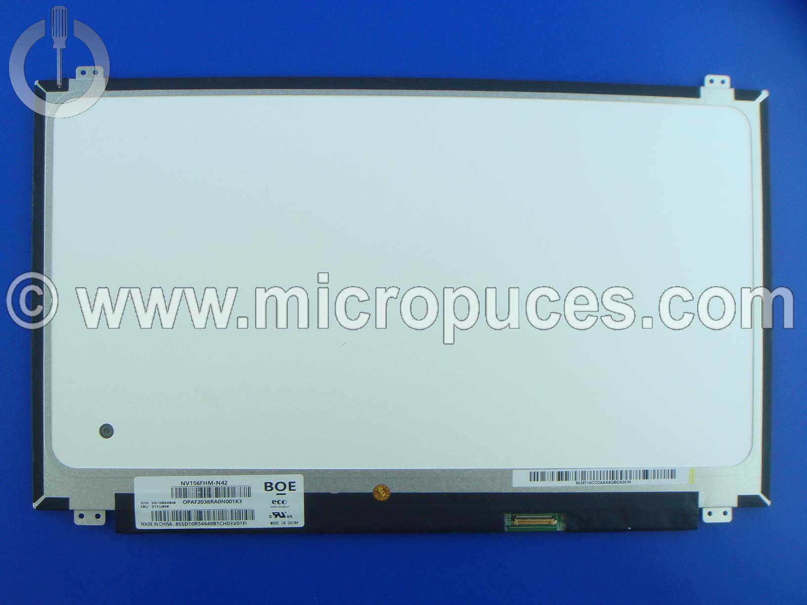 Ecran 15.6" 30 pin Slim FHD 1920 x 1080 - 359mm - Mat