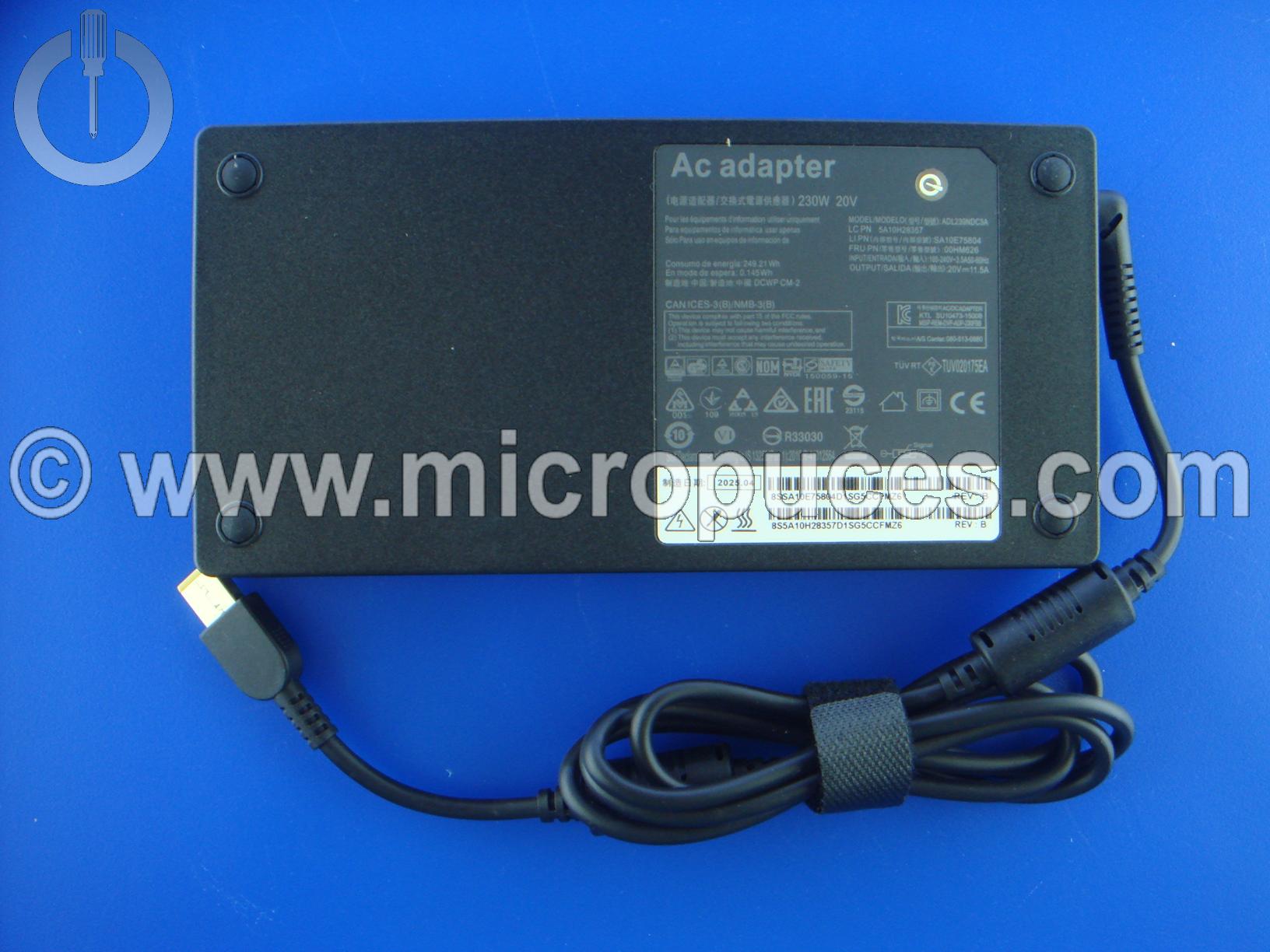 Chargeur compatible 230W pour Lenovo Legion 5-17ITH6H