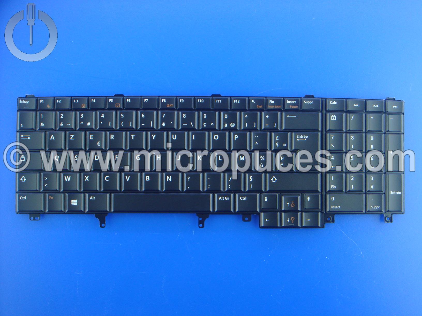 Clavier AZERTY pour DELL Latitude E6520 (non rétroéclairé)