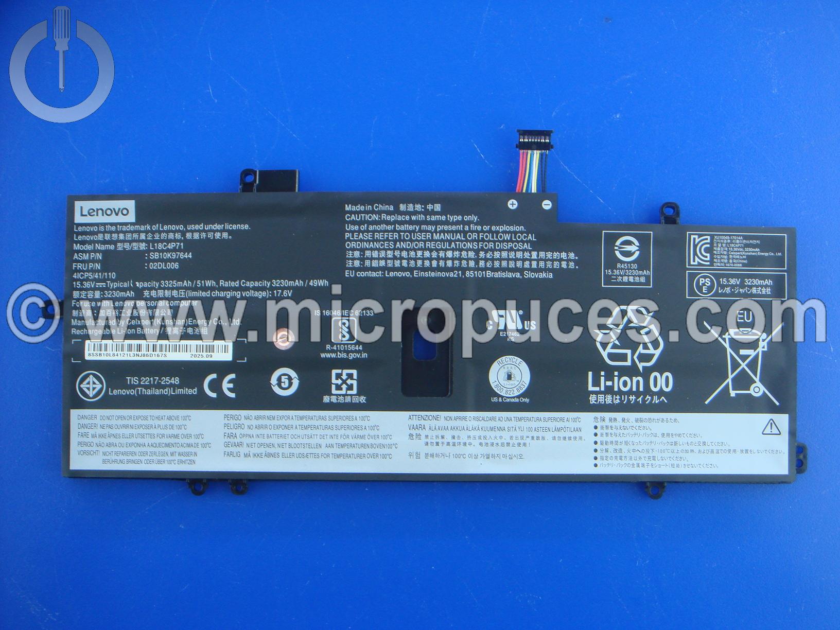 Batterie pour LENOVO X1 Carbon 7th Gen